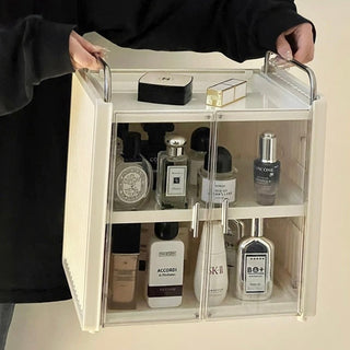Large Capacity Clear Cream Cosmetic Box  Makeup Box Drawer
