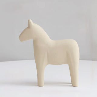 Set of 2  Horse Motif Wood Ornament Figurine