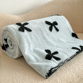 Blue Ribbon Pattern Stitch Blanket 150x200cm Lap Blanket