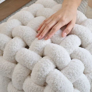 Boucle knitted stool white dresser chair ottoman
