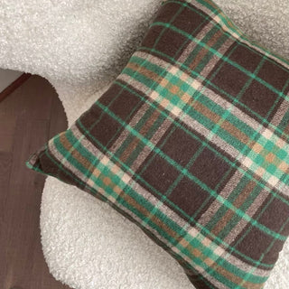 Green tartan check pattern cushion cover 45x45