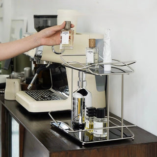Stainless Steel Cross Frame Two-Tier Storage Rack   Cosmetic Storage
