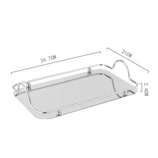 Stainless steel frame mirror tray silver for holding small items