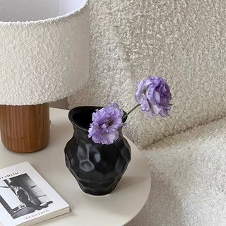 Uneven Ceramic Monotone Flower Vase