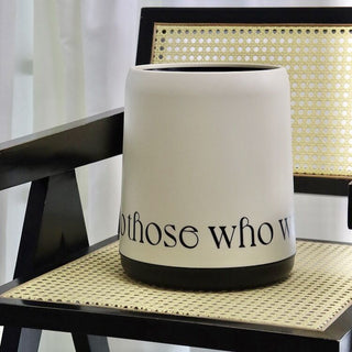 Two-tone lettering dustbin trash can