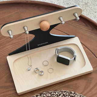 Monochrome Wood Accessory Key Stand Tray  Storage Tray for Small Items