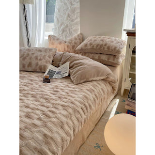 Nuance Brown Milk Velvet Winter Duvet Cover Set  Thick