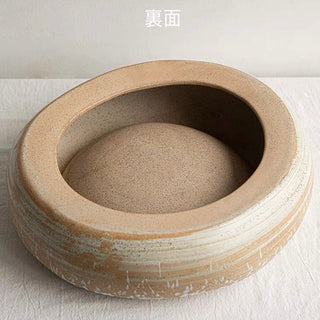Natural Ceramic Round Big Tray