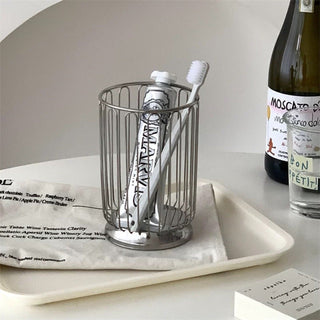 Stainless steel silver brush stand pen holder cutlery
