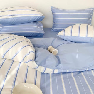 Asymmetrical Stripe Duvet Cover Set