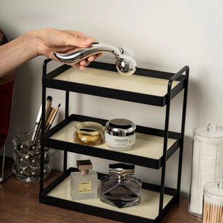 Black Frame Three-Tier Storage Display Rack  Monotone