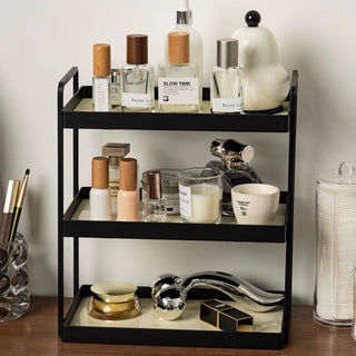 Black Frame Three-Tier Storage Display Rack  Monotone