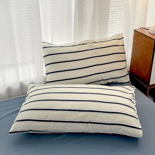 Blue Double Stripe Duvet Cover Set