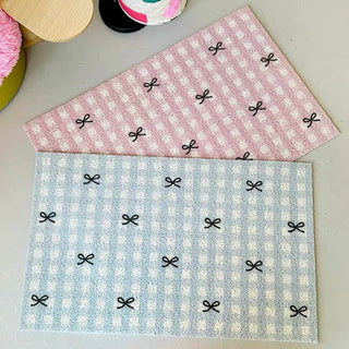 Ribbon Check Pattern Entrance Mat  50 x 80 cm Mud Removal