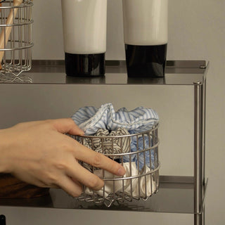 Set of 2  Stainless Steel Wire Round Baskets
