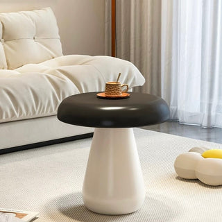 Mushroom motif monochrome side tablein  round table mushroom