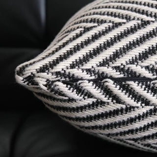 Black Herringbone Pattern Cushion Cover 45x45 Monotone