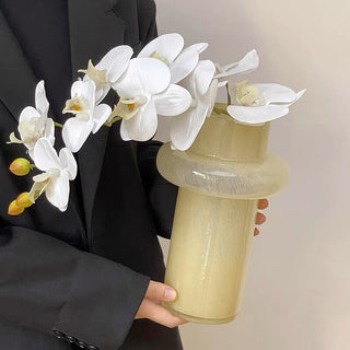 Milk Yellow Glass Flower Vase
