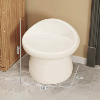 White Mushroom-shaped Compact Stool 35cm High for Entrance