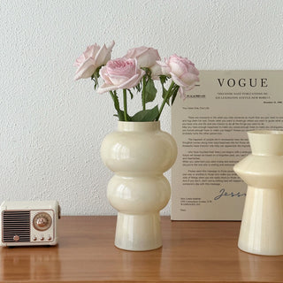 Milk Color Glass Flower Vase