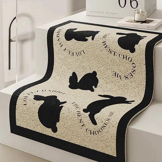 Rabbit pattern entrance mat 50 x 80 cm mud-removing mat