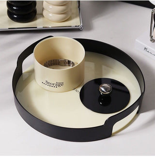 Two-tone lettering lidded storage box piece set