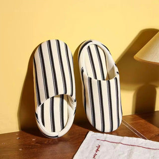 Retro Stripe Soft Room Shoes   Indoor Slippers  Unisex