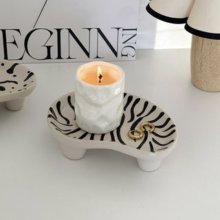 Zebra print with legs wave-shaped accessory tray