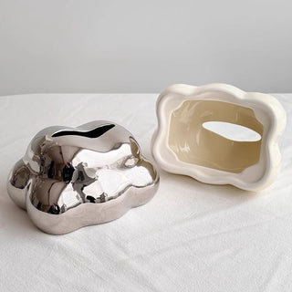 Cloud-shaped ceramic tissue casein  cloud motif