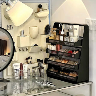 Large Capacity Four-Tier Perfume & Cosmetics Display Iron Storage Rack