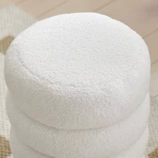 Boucle Round Four-Tier Stool Ottoman Height 40cm