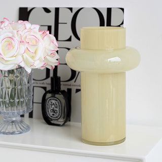 Milk Yellow Glass Flower Vase