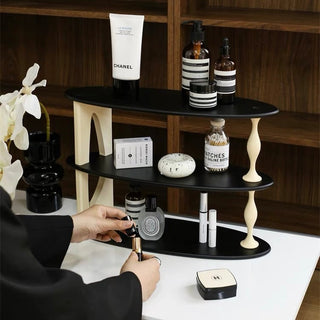 Retro Asymmetrical Design Three-Tier Storage Display Rack