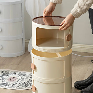 Round Three-Tier Storage Cylindrical Rack Side Table