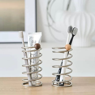 Woodball Stainless Steel Spring Brush Stand  Pen Holder