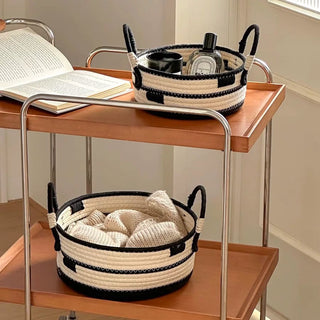 Monochrome Basket with Handles 2 Sizes  Storage Basket Laundry Basket