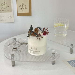 Legged Striped Acrylic Tray