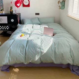 Colorful Stripe Cotton Duvet Cover Set