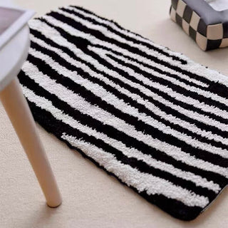Striped Zebra Pattern Monotone Door Mat 40x70