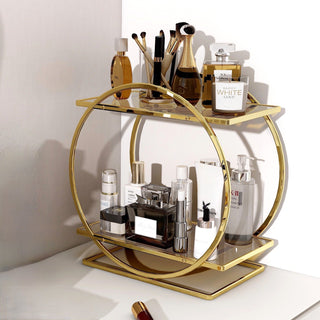 Round Frame Two-Tier Storage Rack   Perfume Storage