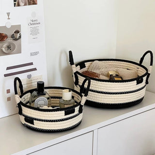 Monochrome Basket with Handles 2 Sizes  Storage Basket Laundry Basket