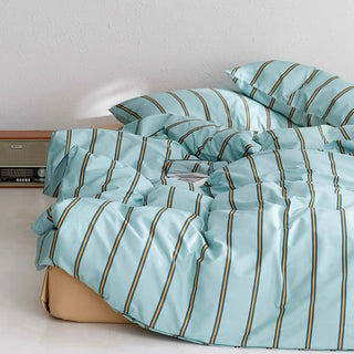 Blue Pin Stripe Duvet Cover Set