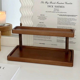 Wood Two-Tier Storage Display Rack  Perfume Storage