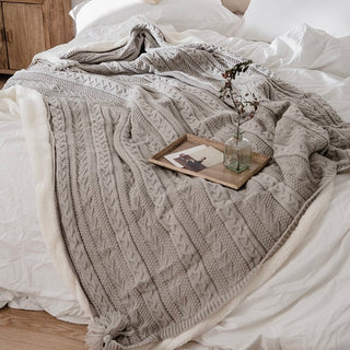 Cable Knit Boa Blanket  130 x 160 cm