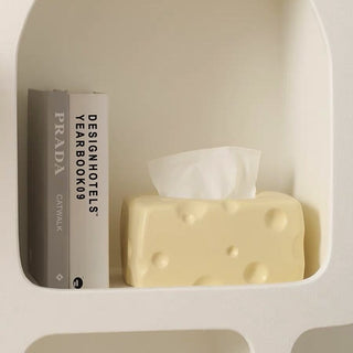 Cheese motif ceramic tissue case