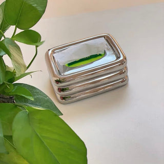 Ceramic Three-Tier Chubby Tissue Case Silver