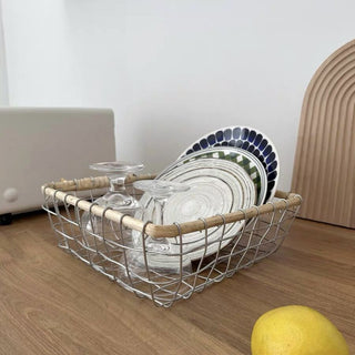 Set of 2  Iron Square Basket Storage Basket