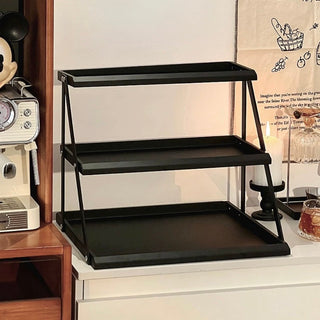 Three-tiered Perfume & Cosmetics Display Iron Storage Open Rack