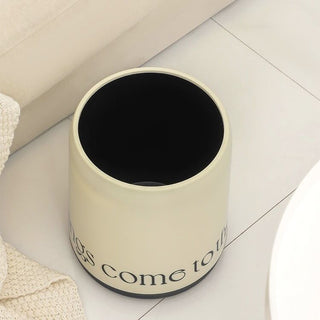Two-tone lettering dustbin trash can