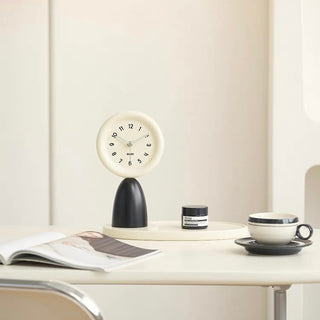 Round Clock with Tray   Table Clock Decorative Object